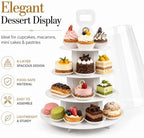 4-Tier Cupcake Stand, 5 Set Cardboard Cupcake Tower with Clear Cover, Dessert Cup Cake Stand Tower for Birthday Wedding Party Decoration,Afternoon Tea Stand, Cupcake Tier Stand - Image 5