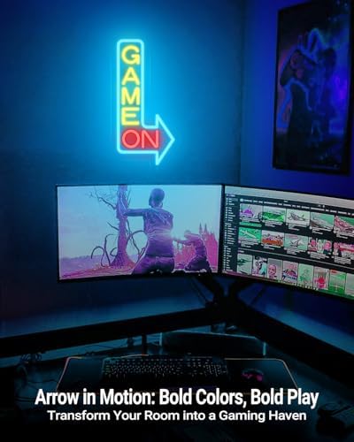 GAME ON Neon Sign for Wall Decor, LED Neon Gamer Sign for Arcade Room, Game Room, Bedroom, Kids, Boyfriend, Gifts Stepless Dimmable - Image 4