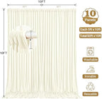 50x10FT Backdrop Curtains with Rod Pockets - Wrinkle Free Photo Stage Backdrop 10 Panels Curtains Drapes for Photography Wedding Party Baby Shower Decorations (Beige) - Image 5