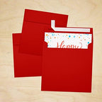 LUXPaper Square Invitation Envelopes | Peel & Press | 6 1/2" x 6 1/2" | Holiday Red | 60lb. Text | 250 Qty - Image 7