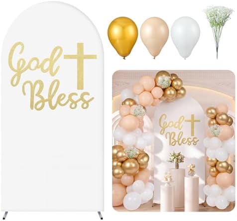 Gilprop 141 Pcs 7.2ft God Bless Baptism, Elastic Polyester by Gilprop