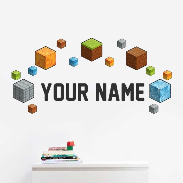 Oliver's Labels Premium Name Wall Decals - Matte Finish Personalized Wall Art for Kids' Rooms & Nurseries (Craft Blocks) by Oliver%27s+Labels