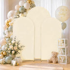 Beige Arch Backdrop Cover Set of 3, 7.2ft 6.6ft 6ft Wedding Arch Covers - Image 2