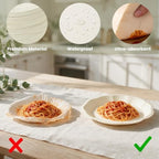 350 Pcs Ivory Scalloped Disposable Plates Tableware Set for 50 Guests - Image 6