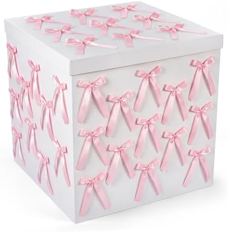 Kolldenn Extra Large Gender Reveal Gift Box with Lid, 28x28x28 Bows,Pink by Unknown
