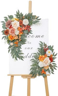 Faux Flowers Wedding Arch Flowers Kit(Pack of 2) for Wedding Decor Ceremony Reception Backdrop Thanksgiving Halloween Party Decoration (Orange) by BMQDSM