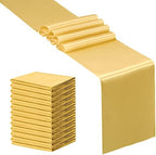 SiinvdaBZX 24 Pcs Gold Satin Table Runner 12 x 108 inches Long by SiinvdaBZX