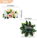 NUPTIO Pcs of 10 Fake Flower Ball Arrangement Bouquet,15 Heads Plastic Roses with Base, Suitable for Our Store's Wedding Centerpiece Flower Balls for Centerpieces Home Décor (Pink Champagne & White) - Image 5