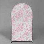 Pink Floral Arch Backdrop Cover Toile Bride to Be Baby Shower Girl Party Chiara Arched Frame Bow Flowers 1st Wedding Birthday Parties Decorations (5FT,4029) - Image 2