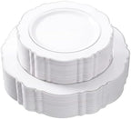 realluck 100Pcs Silver and Gold Plastic Plates by Realluck