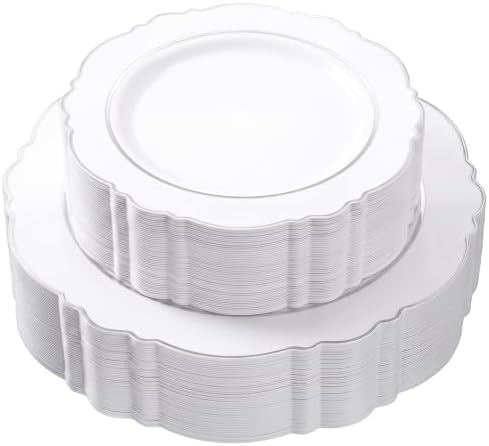 realluck 100Pcs Silver and Gold Plastic Plates by Realluck