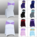 Babenest 50PCS Spandex Chair Sashes Bows with Buckle for Wedding, Purple - Image 4