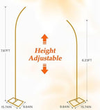 Balloon Arch Stand Kit, Balloon Arch Stand Set of 2 with Metal 8FT & 6.2FT - Image 2