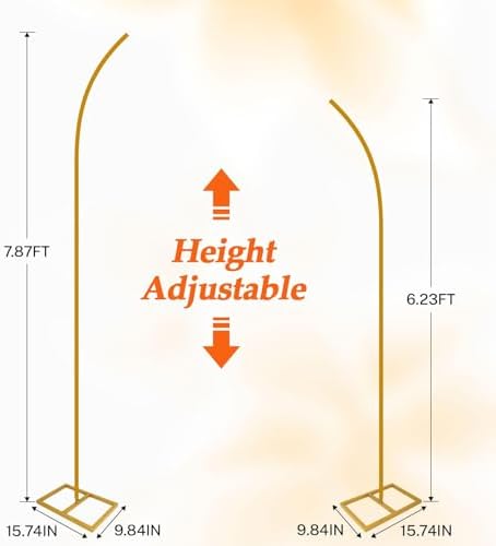 Balloon Arch Stand Kit, Balloon Arch Stand Set of 2 with Metal 8FT & 6.2FT - Image 2