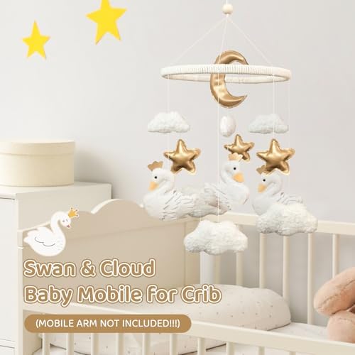 Swan Baby Crib Mobile Boho Nursery Decor for Boys and Girls - Image 6