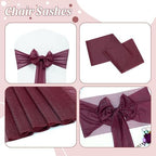 MDS Pack of 75 Chiffon Chair Sashes for Wedding & Event Décor - Burgundy - Image 5