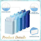 Kolldenn 50 Set Blue Gift Bags with Tissue Paper Thank You,Gradient Blue - Image 3