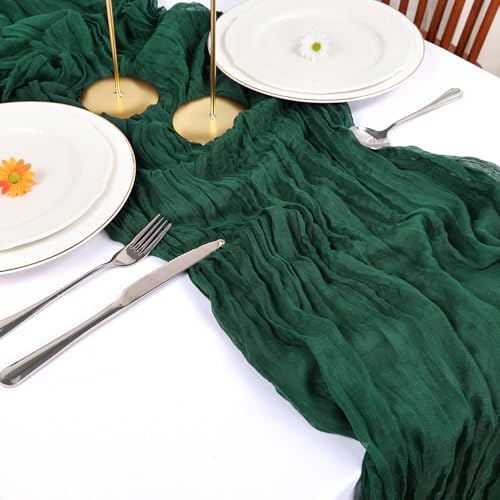 12 Pack Emerald Green Cheesecloth Table Runner 10Ft 23 x 120 Inch - Image 6