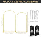 COLRASN Wedding Arch Backdrop Stand Set of 2 Gold Metal Balloon Arch Stand 7.2FT & 6.6FT Backdrop Frame for Birthday Party Wedding Ceremony Graduation Bridal Baby Shower Event Decor - Image 5