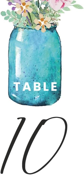 Mason Jar Design Table Number Cards Double Sided Party Table Numbers for Reception Baby Shower Anniversary Birthday Bridal Party 5x7 100 Pcs by Unknown