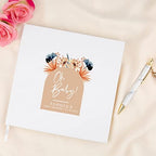 Andaz Press Personalized Baby Shower Guestbook with Gold Accents, Neutral Boho Arch Custom Guestbook, White Guest Sign-in Registry, 120 Pages 8.5" x 8.5" Memories Book for DIY Scrapbook Photo Album - Image 4