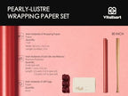 Vitalizart Red Wrapping Paper Set 30" Pearly-Lustre Ribbons & Gift Tags - Image 2
