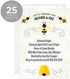 Canopy Street Mother To Bee Personalized Baby Shower Invites / 25 Flat DIY Mother To Be Invite Cards With White Envelopes / 5" x 7" Honeybee Custom Gender Reveal Party Invitations - Image 2