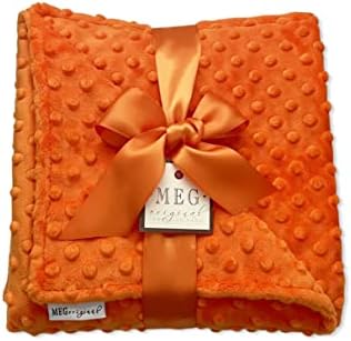 MEG ORIGINAL Baby Blanket, Made of Heavenly Soft Double-Sided Orange Minky Dot Cuddle Dimple by MEGOriginal%C2%AE