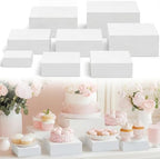 Barydat 8 Pcs White Wood Risers Display, Small 8.7" by home