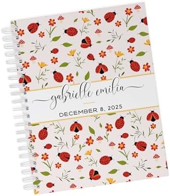Personalized Baby Memory Book - Hardcover First Year Album Customized with Baby’s Name - Prompted Baby Journal (Ladybugs) by Unknown