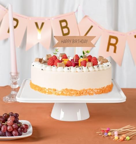 12.5" Square Ceramic Cake Stand 5-in-1 - White Pedestal Serving Platter for Wedding Birthday Party Baby Shower, Dessert Cupcake Fruit Display Stand, Multifunctional Kitchen Centerpiece - Image 5