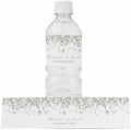 Personalized Water Bottle Labels with Choice of 30 Flower Styles - Choose Font and Pre-Made Phrases or Design Custom Text - LABELS ONLY (008 White Wildflowers, 2 inch (8.5x2")) by ThePaperedWedding
