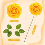100 Pcs Artificial Rose Flowers, Yellow - Image 2