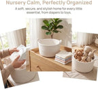 Cotton Rope Diaper Basket with Handles for Nursery Storage, Safe and Versatile Placement, Rounded Shape with Non-Scratch Surface, Pure White Tone, for Newborns and Babies - Image 3