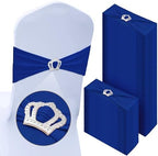 VitalCozy 100 Pcs Spandex Chair Sashes with Crown Buckle,Royal Blue by VitalCozy