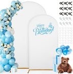 7.2FT, 6FT White Spandex Arch Backdrop Stand Covers Set of 2 by Dexpinzo