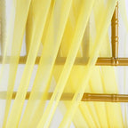 QueenDream Yellow Chair Sashes Wedding: 16 Pieces Long Sheer Wedding Aisle Chair Decorations Tulle Chairs Covers with Artificial Eucalyptus - Image 4
