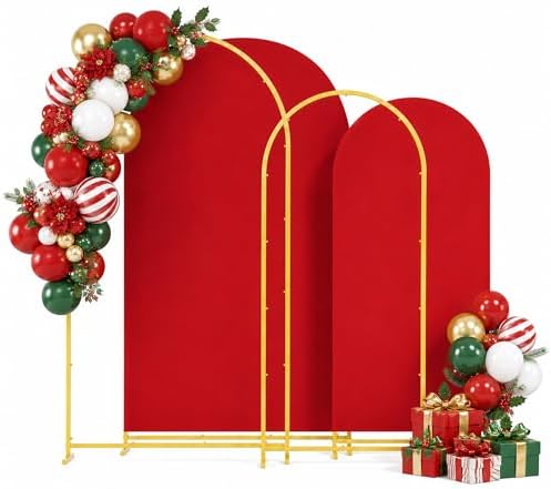 2 Pack Arch Backdrop Stand (7.2FT/6FT), Metal Arch Frame Stand with Cover by Bbteroiu