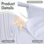 40ftx12ft White Backdrop Curtains for Wedding Party 8 Panels 5×12FT Tall - Image 2
