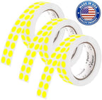 Perco Neon Yellow Perforated Round Circle Dot Sticker 1/2-Inch Labels — 3 Rolls, 9,000 Stickers—Planners, Events for Reminder Dots, to-Do Markers & Alerts, Strong Adhesive—Made in USA by Perco