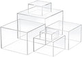 Geelin 6 Pcs Acrylic Risers Cube Stands, Clear, 3 to 8 Inch, Square by Geelin