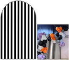 FiVan Arch Covers Stretchy Black Stripes Backdrop for Birthday Baby Shower Party Decoration 3x6ft Baptism Background Props by FiVan