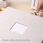 HoneyTolly Large Photo Album Self Adhesive, DIY Scrapbook Album for 600 Photos, 13"x12.6" 120 Pages Linen Cover Memory Book(Light Beige) - Image 2