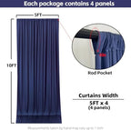 20x10FT Navy Blue Backdrop Curtains for Wedding Parties, Wrinkle Free Photo Backdrop Curtains for Wedding Birthday Party Baby Shower, Fabric Drape with Rod Pockets 5ft x 10ft, 4 Panels - Image 3