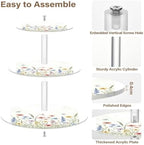 Kigai Wildflower Cupcake Stand 3 Tier Dessert Table Display Holder Acrylic Cup Cake Tower Round Tiered Serving Tray for Wedding, Birthday, Baby Shower - Image 2