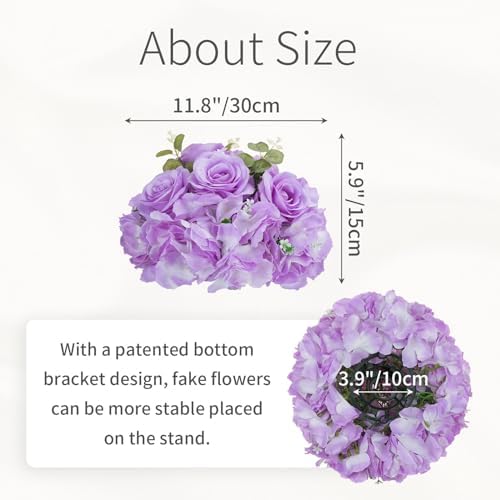Lilac Flowers Balls for Centerpieces: 11.8in Diam, Set of 10 - Image 7