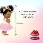 African American Little Princess Centerpieces, Baby Shower Table Decoration - Image 3