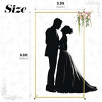 Metal Wedding Arch Backdrop Stand 6.6x3.3 FT Gold Square Balloon Arch Frame for Ceremony Party Birthday Bridal Baby Shower Anniversary Arbor Balloon Decoration - Image 2