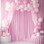 50ftx14FT Wrinkle Free Pastel Pink Backdrop Curtain for Wedding Parties - Image 6