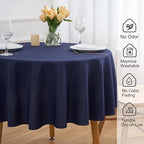 FINDYOU Navy Blue 6 Pack Round 60 Inch Tablecloth, Premium Polyester Table Cloth Washable Table Cover Stain and Wrinkle Resistant Decorative Table Cover for Party Wedding - Image 3